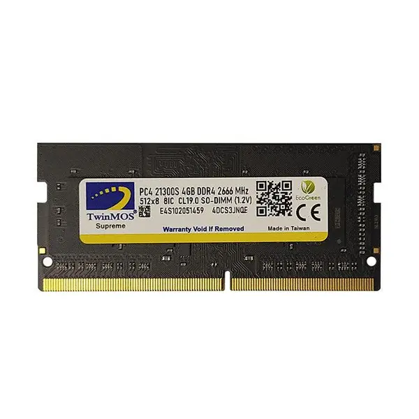 رم لپ تاپ DDR4 تک کاناله 2666 مگاهرتز CL19 تواینموس مدل ظرفیت 8 گیگابایت TwinMos 8GB DDR4 2666MHz CL19 Laptop Ram