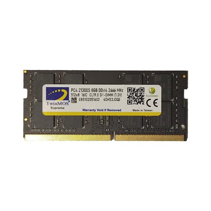 رم لپ تاپ DDR4 تک کاناله 2666 مگاهرتز CL19 تواینموس مدل ظرفیت 8 گیگابایت TwinMos 8GB DDR4 2666MHz CL19 Laptop Ram