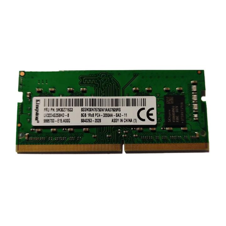 رم لپ تاپ DDR4 تک کاناله 3200 مگاهرتز CL11 کینگستون مدل PC4 ظرفیت 8 گیگابایت -