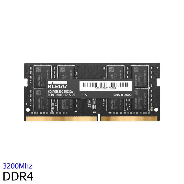رم لپ تاپ DDR4 کلو 3200MHz مدل KLEVV KD4BGSA8C-32N220A ظرفیت 32 گیگابایت