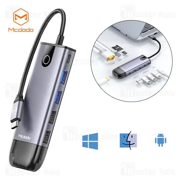 هاب چند کاره مک دودو Mcdodo HU-742 10 in 1 USB-C HUB USB3.0 HDMI 4K