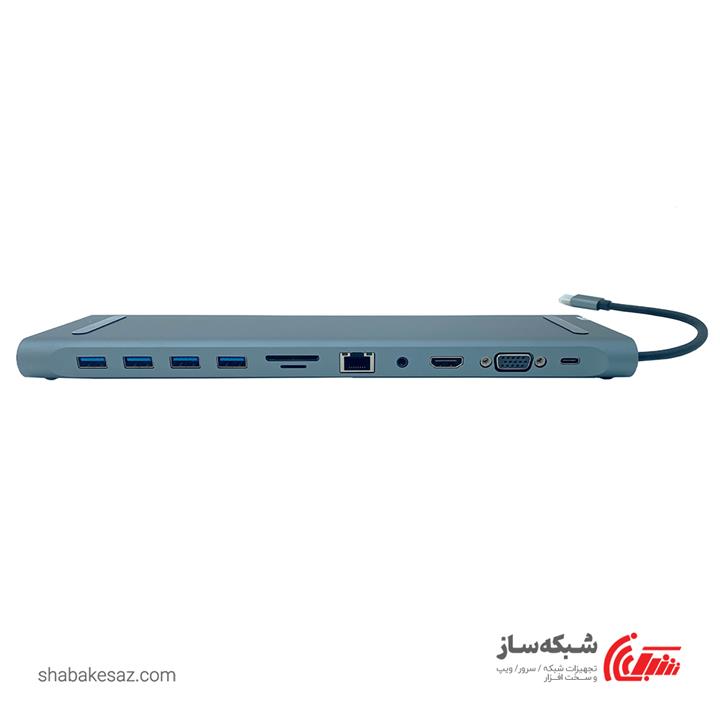 هاب Type C کی نت K-Net BYL-2003 خروجی HDMI و VGA و USB 3.0