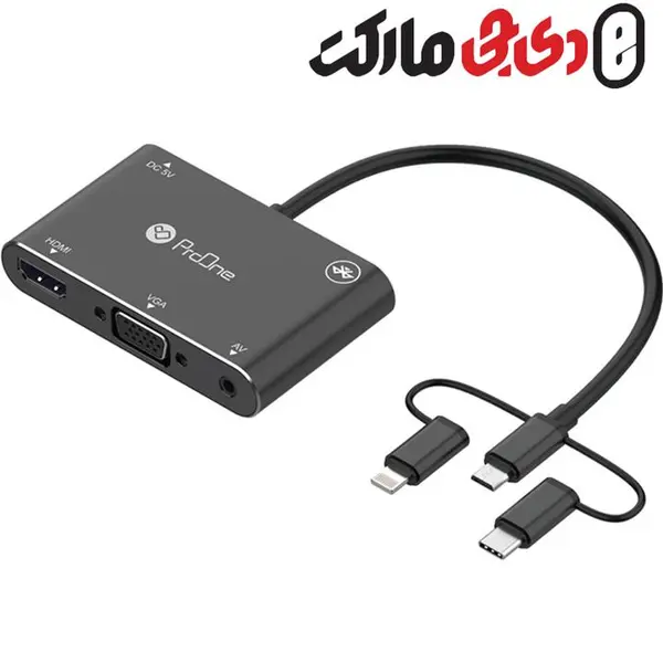 هاب و مبدل Type-C, Lightning, Micro-USB به HDMI, VGA پرووان ProOne مدل PHU560