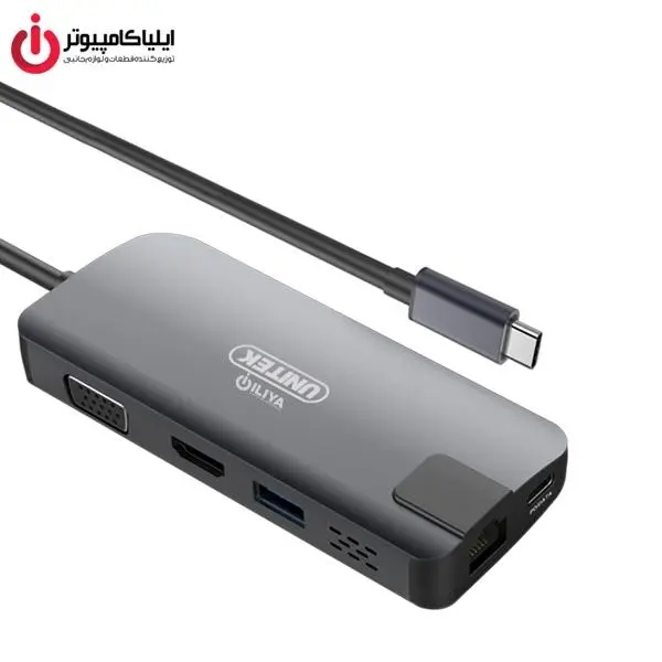 هاب مبدل Type-C چند منظوره یونیتک مدل Y-DK09016  Unitek Y-DK09016USB 3.1 Type-C Multi-Port Hub with Power Delivery
