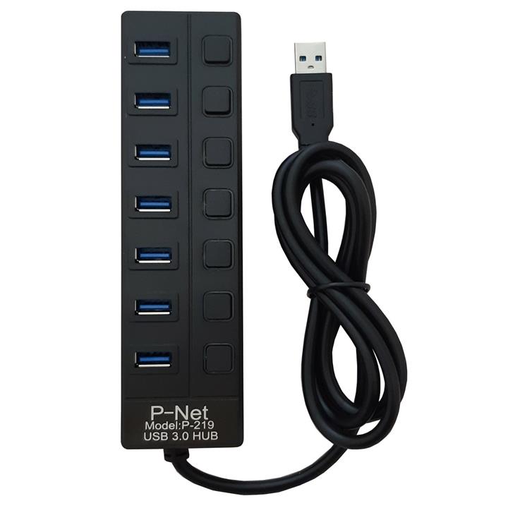 هاب USB 3.0 هفت پورت پی نت مدل پی 219 P-net P-219 7Port USB 3.0 Hub