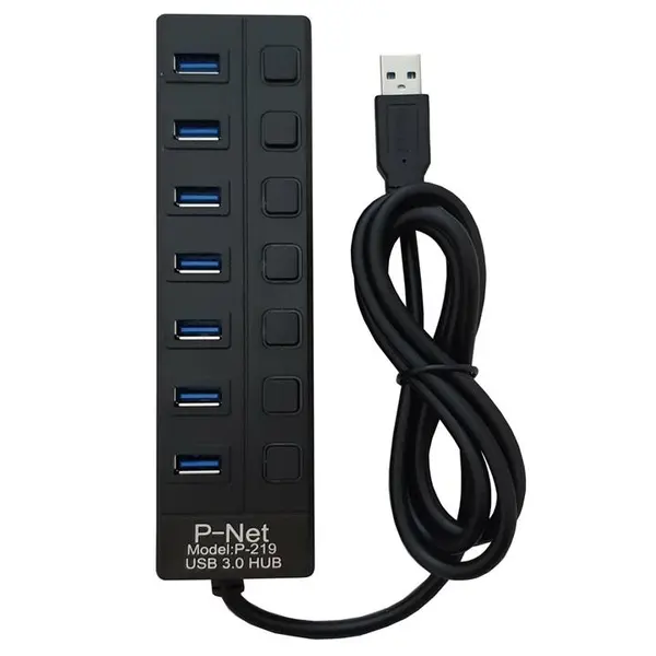 هاب USB 3.0 هفت پورت پی نت مدل پی 219 P-net P-219 7Port USB 3.0 Hub - 2