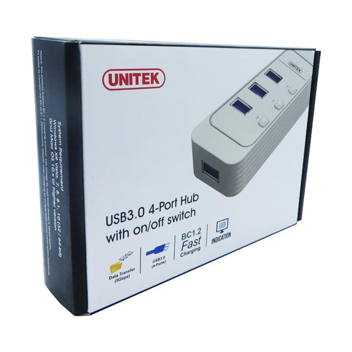 هاب USB3.0 چهار پورت با یونیتک مدل Y-3072 کد 1889