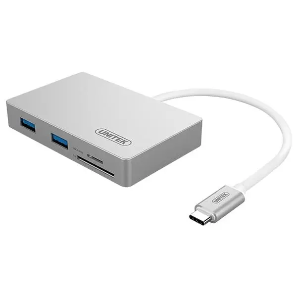 هاب و کارت خوان یونیتک مدل Y-9319 هاب USB 3 دو پورت به همراه کارت خوان آلومینیومی یونیتک مدل Y-9319 Unitek Y-9319 2 Port USB 3.0 Aluminium Hub And Card Reader