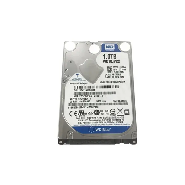 هارد دیسک لپ تاپ وسترن دیجیتال مدل WD10JPCX ظرفیت 1 ترابایت Western Digital WD10JPCX BLUE 1TB NoteBook Hard Drive