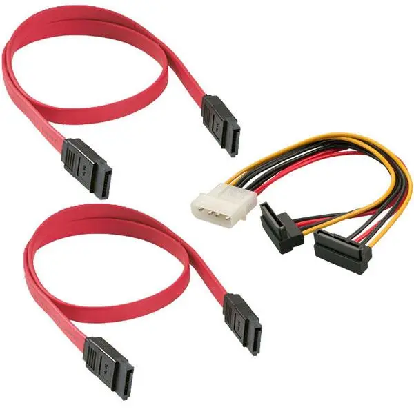 کابل تبدیل برق 4 پین به SATA مدل BAMA124 به همراه کابل دیتا SATA بسته دو عددی - - 2