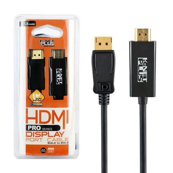 کابل DISPLAYPORT به HDMI کی نت پلاس مدل KP-C2105 طول 1.8متر Knet Plus KP-C2105 1.8M Displayport to HDMI Cable - 5