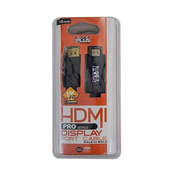 کابل DISPLAYPORT به HDMI کی نت پلاس مدل KP-C2105 طول 1.8متر Knet Plus KP-C2105 1.8M Displayport to HDMI Cable - 3