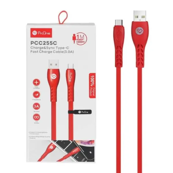 کابل شارژ تایپ سی پرووان مدل PCC255C ProOne PCC255C TYPE C Charging Cable - 4