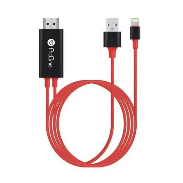 کابل تبدیل ProOne PCH75 Lightning to HDMI 1/8m ProOne PCH75 Lightning to HDMI model 1.8 meters