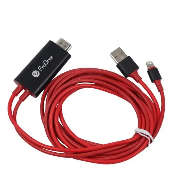 کابل تبدیل ProOne PCH75 Lightning to HDMI 1/8m ProOne PCH75 Lightning to HDMI model 1.8 meters