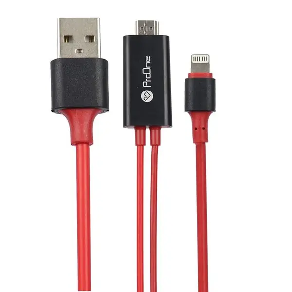 کابل تبدیل ProOne PCH75 Lightning to HDMI 1/8m ProOne PCH75 Lightning to HDMI model 1.8 meters