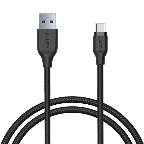 کابل تبدیل USB به لایتنینگ کی نت پلاس کابل شارژ اپل مدل 01 طول 1.2 متر Aukey CB-AC1 Braided Nylon USB 3.1 USB A To USB C Cable 1.2 meter - 5