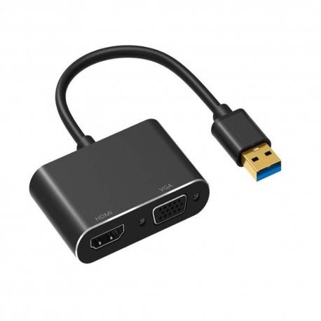 کابل و مبدل تبدیل  USB3.0 به HDMI/VGA کی نت K-COUA30HV