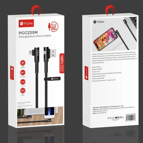 کابل تبدیل USB به microUSB پرووان مدل PCC235m طول 1 متر ProOne PCC235m USB To microUSB Cable 1M - 2