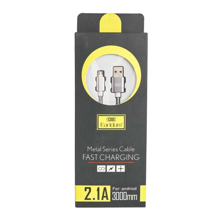 کابل تبدیل USB به Micro USB ارلدام مدل ET-011M طول 3 متر Earldom ET-011M  USB To MicroUSB Cable 3m