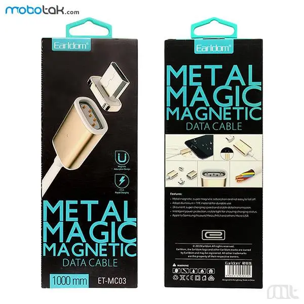 کابل تبدیل USB به microUSB مغناطیسی Earldom مدل ET-MC03 به طول 1 متر Earldom ET-MC03 USB To microUSB Magnetic Cable 1m - 3