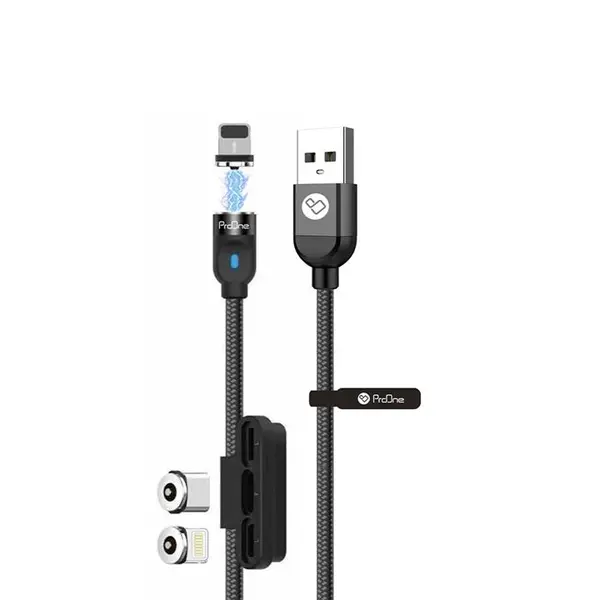 کابل تبدیل USB به Type-c و لایتنینگ پرووان مدل PCC260 طول 1 متر ProOne PCC260 USB To Lightning And Type-c Cable 1M - 3