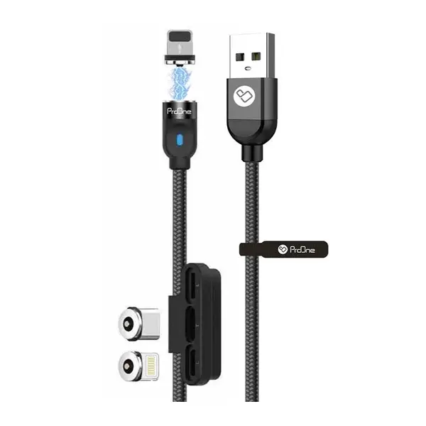 کابل تبدیل USB به Type-c و لایتنینگ پرووان مدل PCC260 طول 1 متر ProOne PCC260 USB To Lightning And Type-c Cable 1M - 4