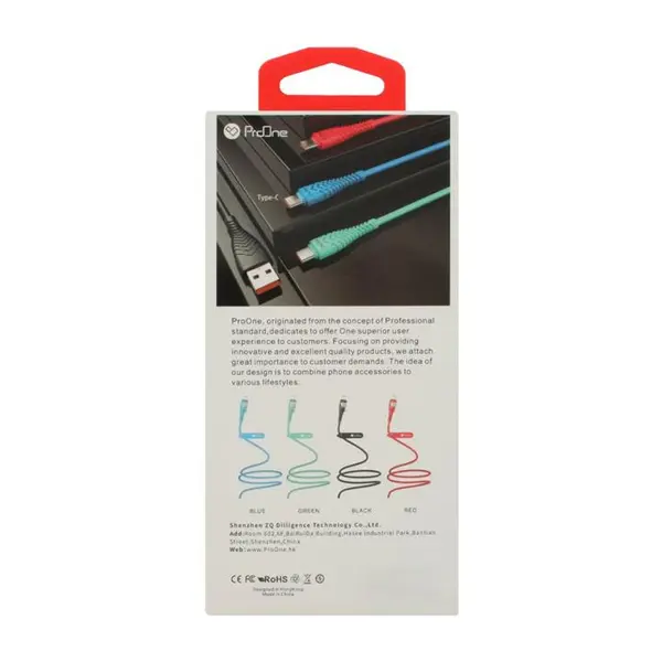 کابل شارژ پرووان USB به USB-C مدل C10 Series PCC165 ProOne PCC165 C10 USB-C Cable 1M - 2