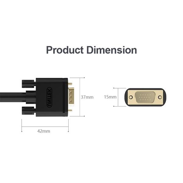 کابل VGA یونیتک مدل Y-C505G طول 5 متر Unitek Y-C505G VGA Cable 5m