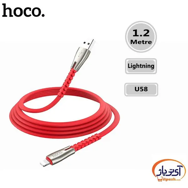کابل لایتنینگ 1.2 متری 2.4 آمپر مدل U58 برند Hoco Hoco U58 Core Lightning Cable 1.2m - 4