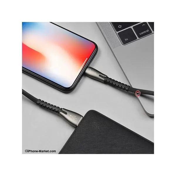 کابل لایتنینگ 1.2 متری 2.4 آمپر مدل U58 برند Hoco Hoco U58 Core Lightning Cable 1.2m - 2