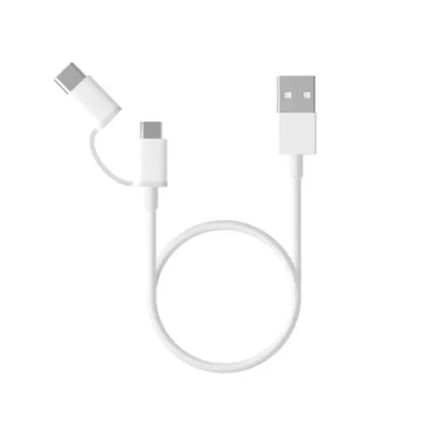 کابل شارژ و انتقال اطلاعات یو اس بی به میکرو یو اس بی و تایپ سی 2 در 1 شیائومی برای گوشی‌های اندرویدی - 1 متر Xiaomi USB To Type-C and microUSB 2 in 1 Charge and Sync Cable - 1m
