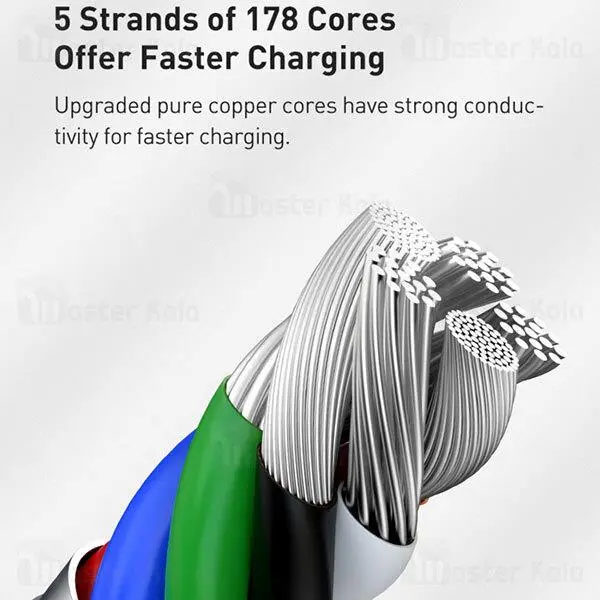 کابل 25 سانتی متری USB به Lightning بیسوس مدل Baseus Cafule Series Metal Cable CALJK-01 - 3