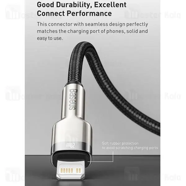 کابل 25 سانتی متری USB به Lightning بیسوس مدل Baseus Cafule Series Metal Cable CALJK-01 - 4