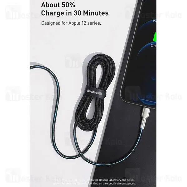 کابل 25 سانتی متری USB به Lightning بیسوس مدل Baseus Cafule Series Metal Cable CALJK-01 - 2