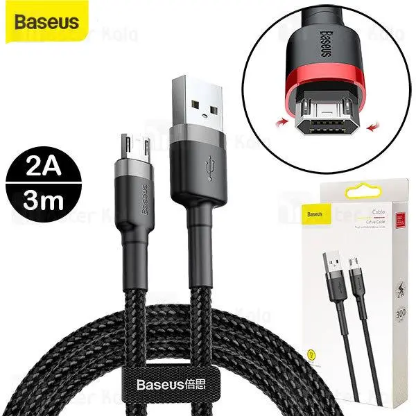 کابل میکرو یو اس بی بیسوس Baseus Cafule CAMKLF-HG1 طول 3 متر توان 2 آمپر - 5