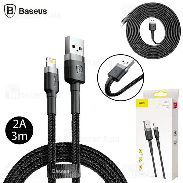 کابل لایتنینگ بیسوس Baseus Cafule CALKLF-RG1 طول 3 متر توان 2 آمپر - 5