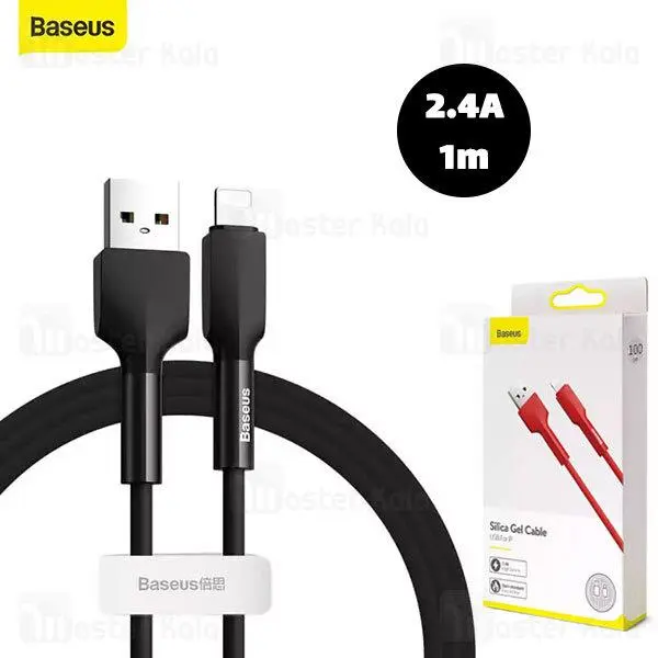کابل لایتنینگ بیسوس Baseus Silica gel CALGJ-01 / 06 cable توان 2.4 آمپر به طول 1 متر - 5