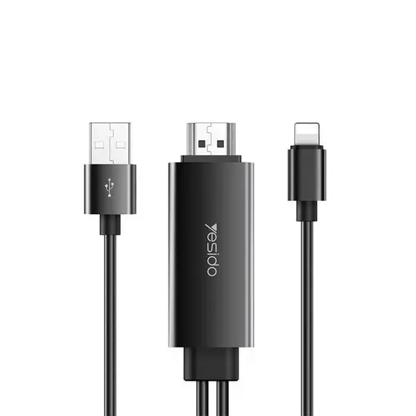 کابل لایتنینگ به Hdmi یسیدو 4k مدل HM04 طول 1.8 متر - 2