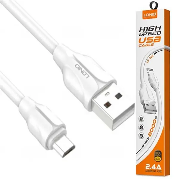 کابل میکرو یو اس بی LDNIO LS-362 2m - 5