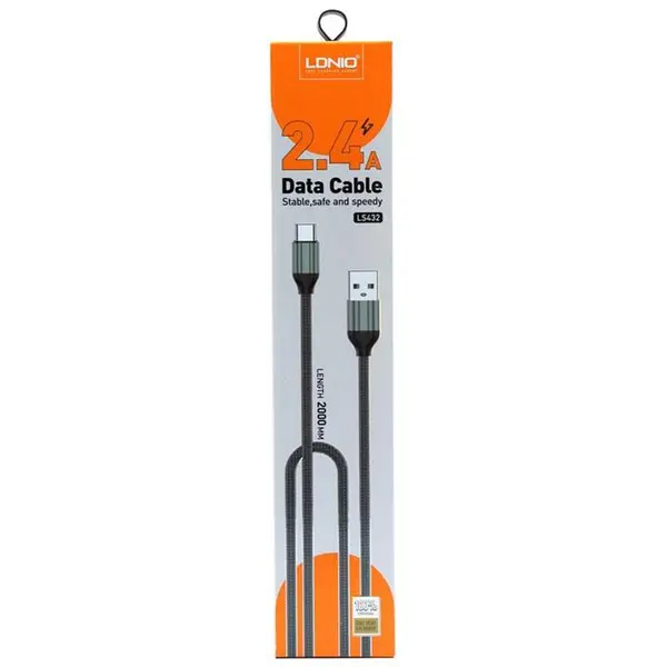 کابل LDNIO LS432 2.4A 2m Type-C - 3
