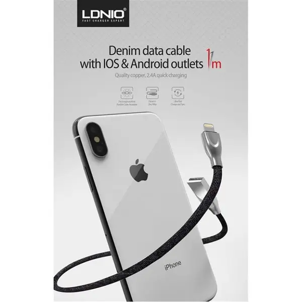 کابل Micro USB الدینیو 1 متر - LDNIO LS29 - 3
