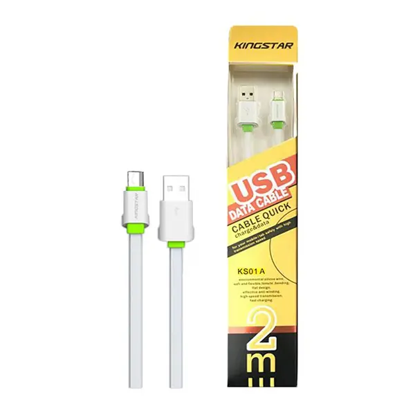 کابل شارژ و دیتا microUSB برند Kingstar مدل KS01A طول 2 متر Kingstar KS01A Micro USB Cable