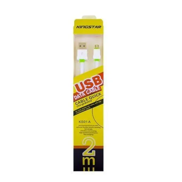 کابل شارژ و دیتا microUSB برند Kingstar مدل KS01A طول 2 متر Kingstar KS01A Micro USB Cable