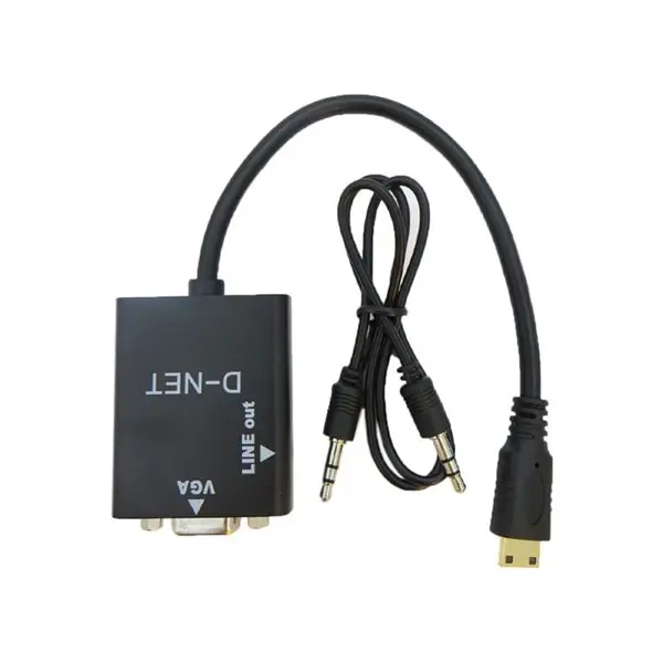 مبدل تصویر Mini HDMI به VGA برند D-NET D-NET Mini HDMI To VGA And Audio Converter - 3