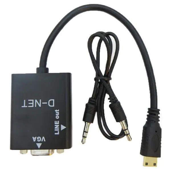 مبدل تصویر Mini HDMI به VGA برند D-NET D-NET Mini HDMI To VGA And Audio Converter - 5