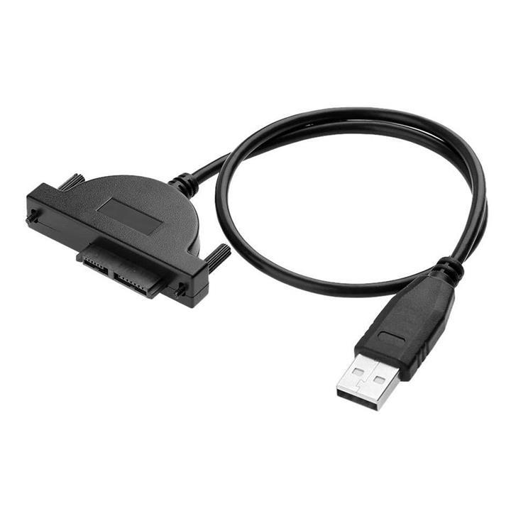 کابل تبدیل mini sata به usb برای DVD-RW USB 2.0 to 7 6 13Pin Slimline SATA Laptop CD/DVD ROM