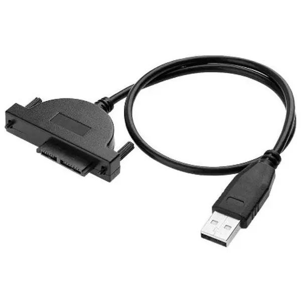 کابل تبدیل mini sata به usb برای DVD-RW USB 2.0 to 7 6 13Pin Slimline SATA Laptop CD/DVD ROM
