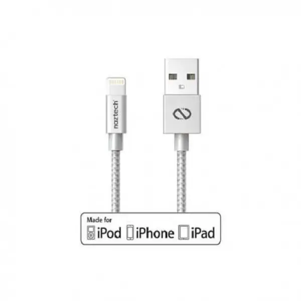 کابل شارژ و انقال داده کنفی نزتک مناسب برای گوشی موبایل اپل آیفون NAZTECH MFi Lightning Charge Sync USB Braided Cable - 4