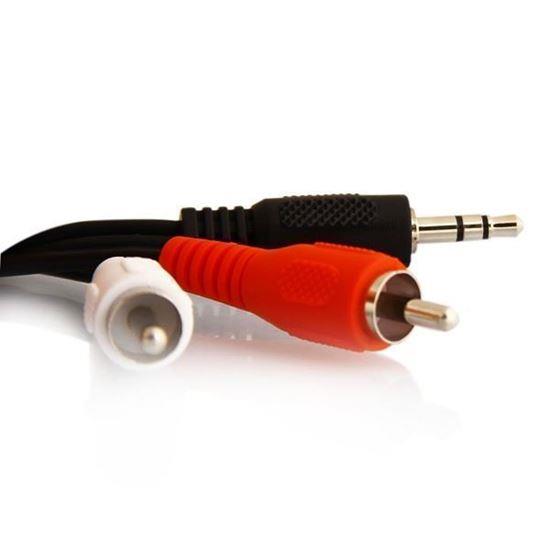 کابل صدا ۱ به ۲ مدل Pnet 1.5m Orange 2 In 1 3.5mm To 2 RCA Plug Cable 1.5m